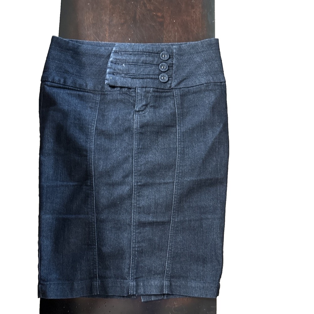 Vintage Boom Boom Denim Straight Pencil Skirt Small Y2K Blue